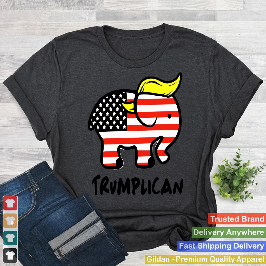 TRUMPLICAN Funny Trump Republican USA Flag Elepgant MAGA Pun