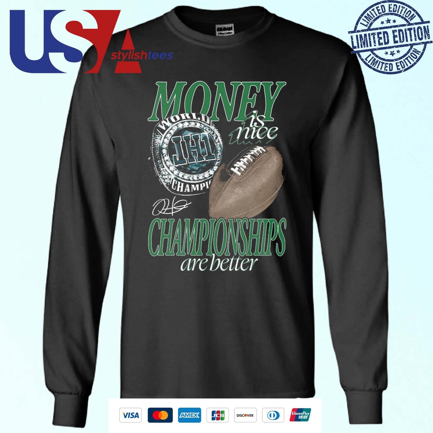 Philadelphia Eagles Money Is Nice Championships Are Better Shirt