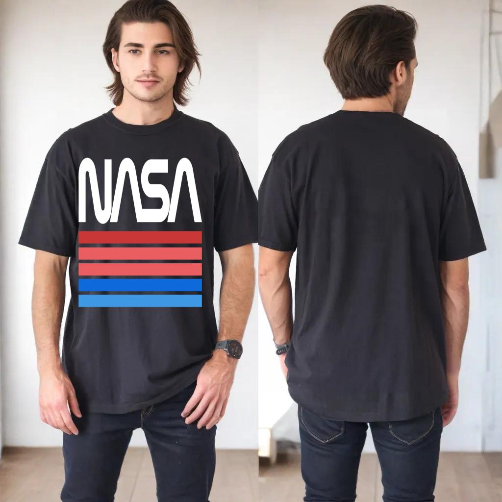 NASA Vintage Retro stripe Worm Logo