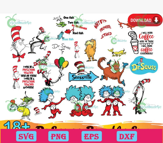 18+ Dr Seuss Bundle Svg