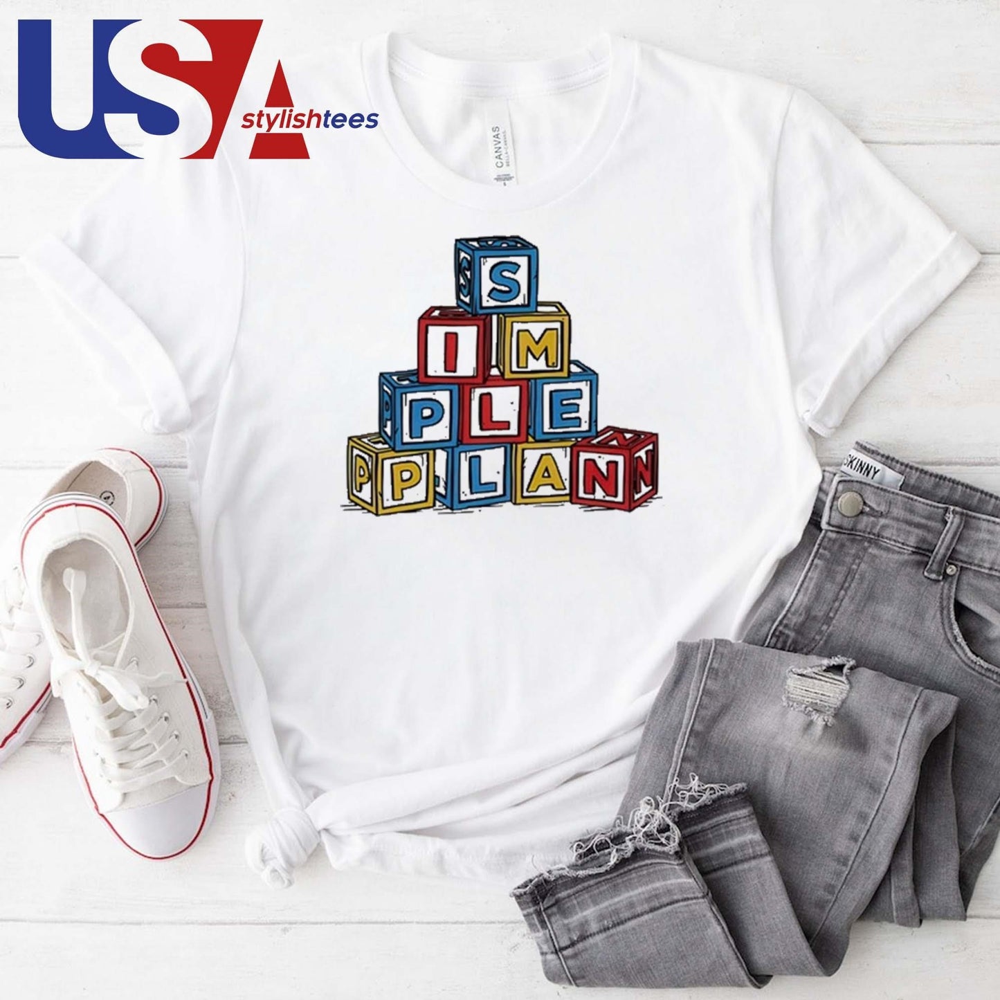 Simple Plan Block Letters Shirt