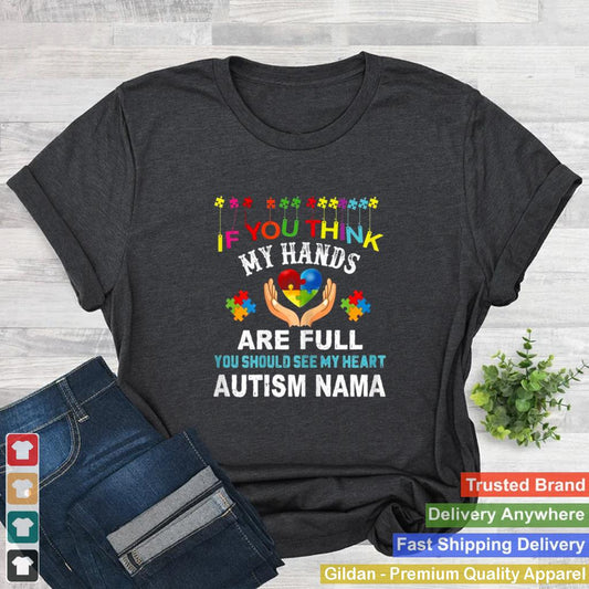 Autism Nama Autism Awareness Love Heart Puzzle Piece shirt