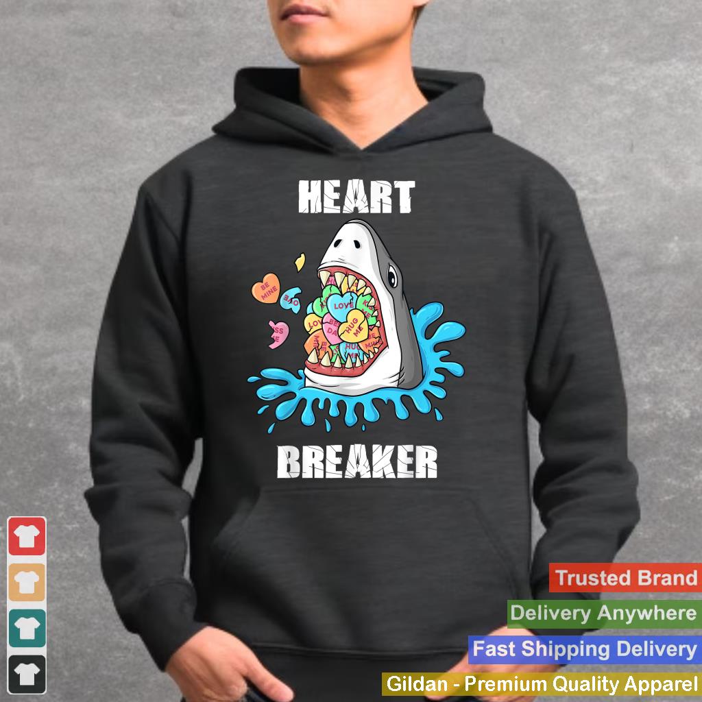 Valentines Day Shark Heart Breaker Funny Boys Kids