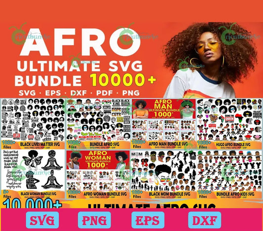 10000 Afro Girl Bundle Svg, Black Girl Svg, African American