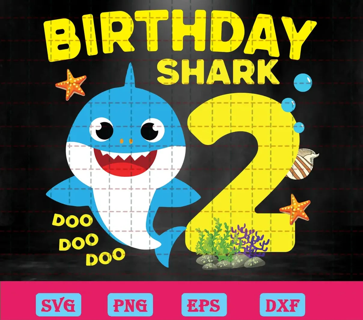 Free Baby Shark Birthday Svg, Baby Shark 2Nd Birthday Svg Free