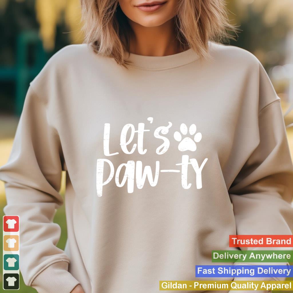 Funny Let's Paw-ty Love Dogs Mom Retro