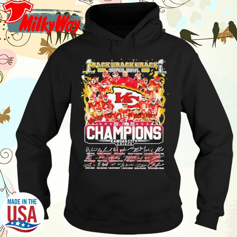 Official Back To Back 2025 Super Bowl Champions Kansas City Chiefs Shirt