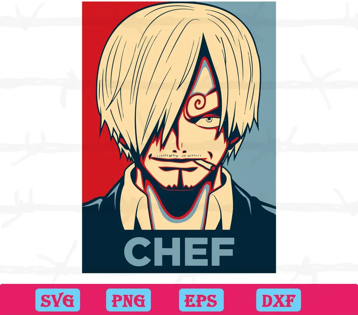 Vinsmoke Sanji Chef One Piece Anime, Svg Png Dxf Eps Cricut Silhouette