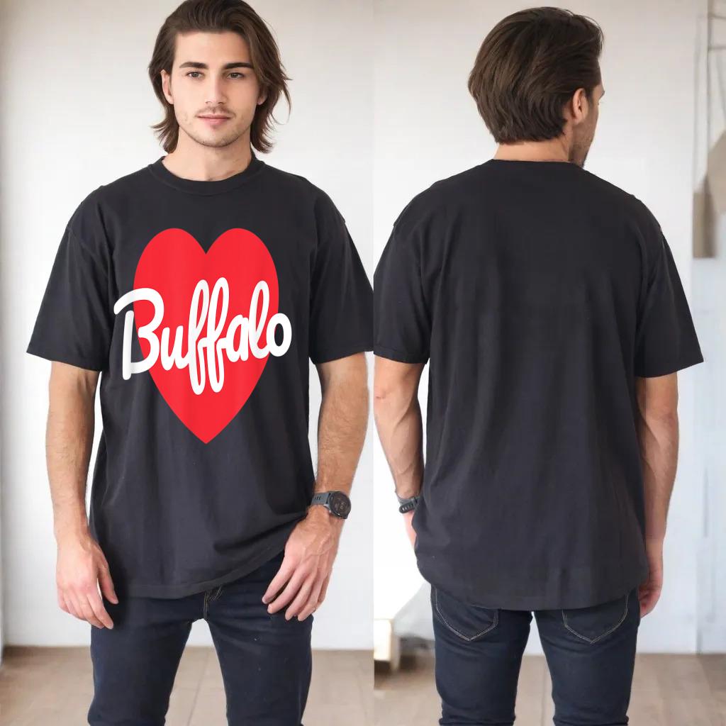 Buffalo Heart RedWhite Buffalo Love Cute Buffalo NY Fashion