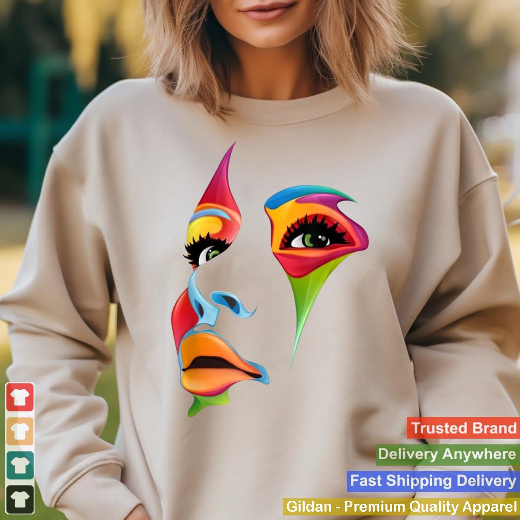 Abstract Colorful Woman Art Face