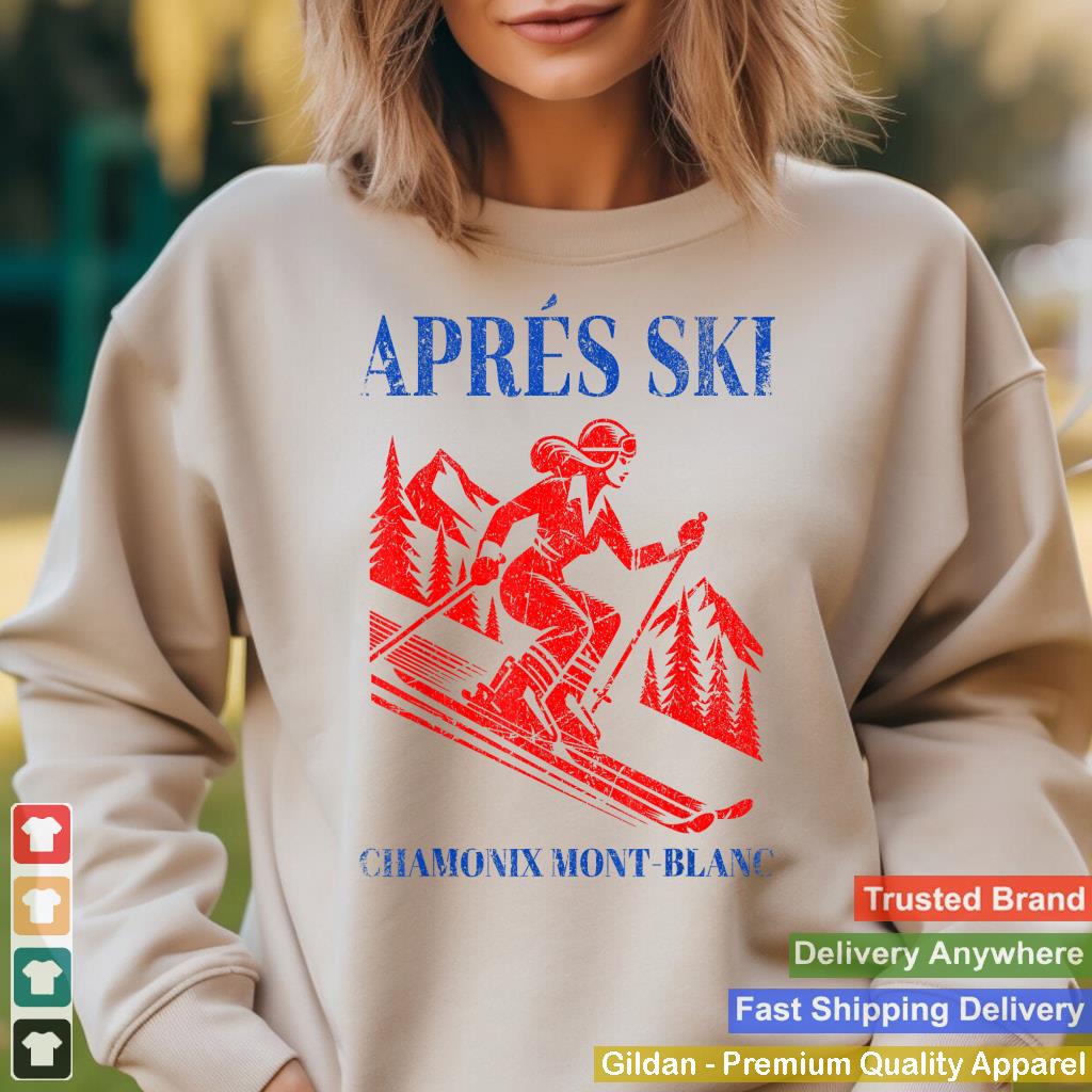 Ski Apres Vintage Ski Skiing Mont Blanc Retro Snow Skier