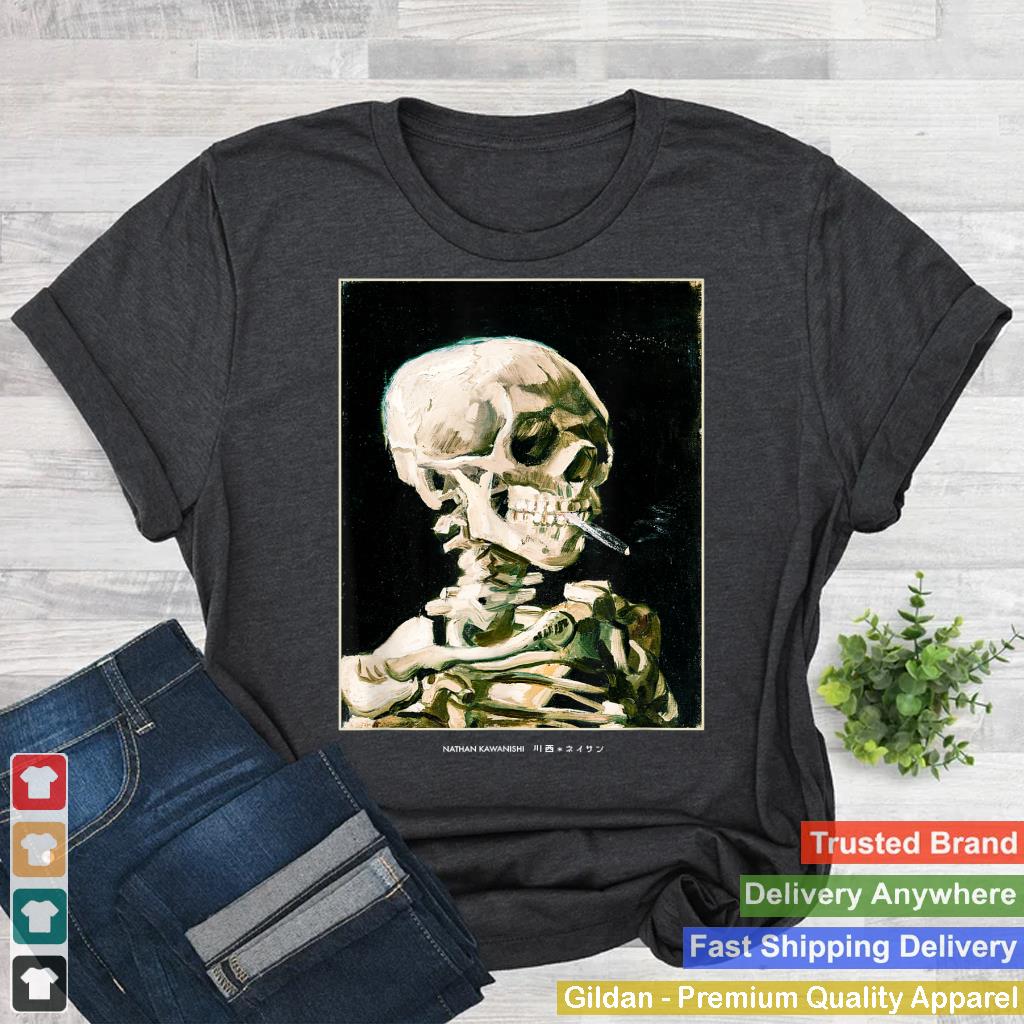 Van Gogh Aesthetic Skeleton Streetwear Skull Graphic Art Tee