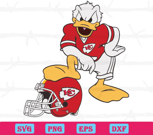 Donald Duck Kansas City Chiefs, Vector Svg