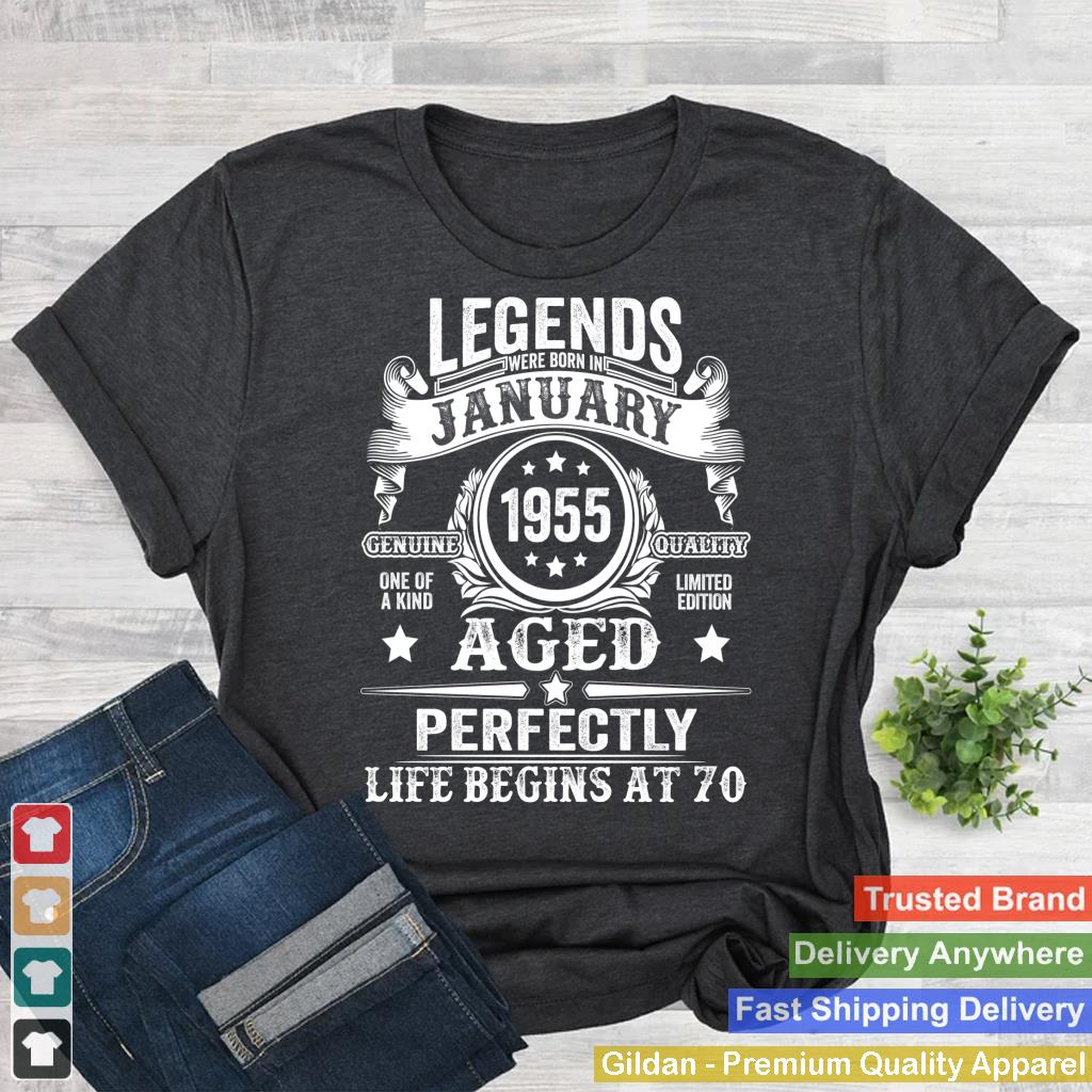 Legends Were Born in January 1955 Vintage 70th Birthday Men