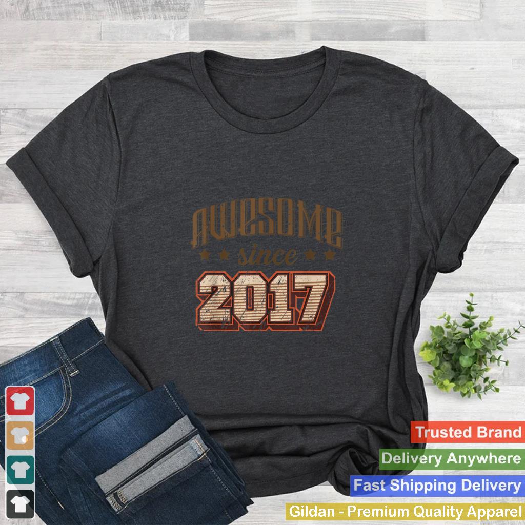 Awesome Since 2017 4th Birthday Party Retro Vintage Men T Shirt 2