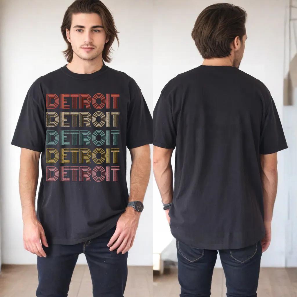 Vintage Retro Detroit Michigan 70s 80s Style