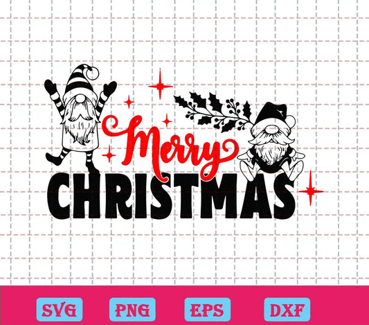 Merry Christmas Gnomes Svg Clipart Free