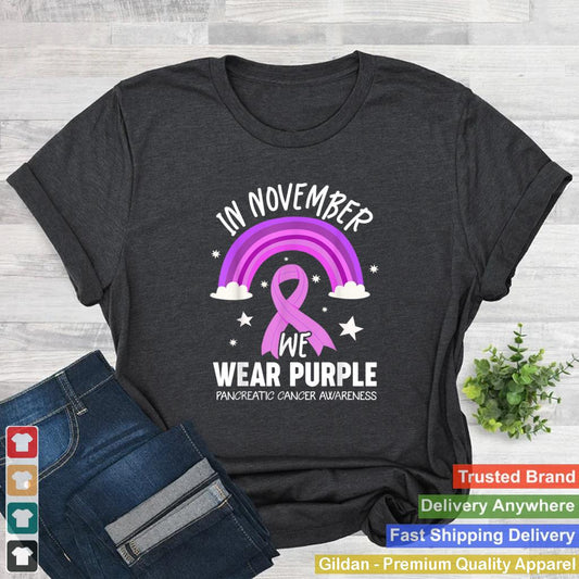 In November We Wear Purple Pancreatic Cancer Awareness T Shirt 1 2