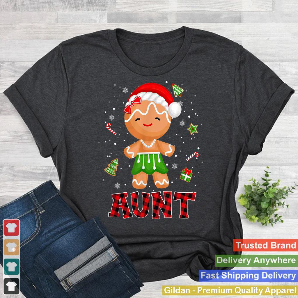 Gingerbread Aunt Buffalo Plaid Christmas Shirt Mother Mama