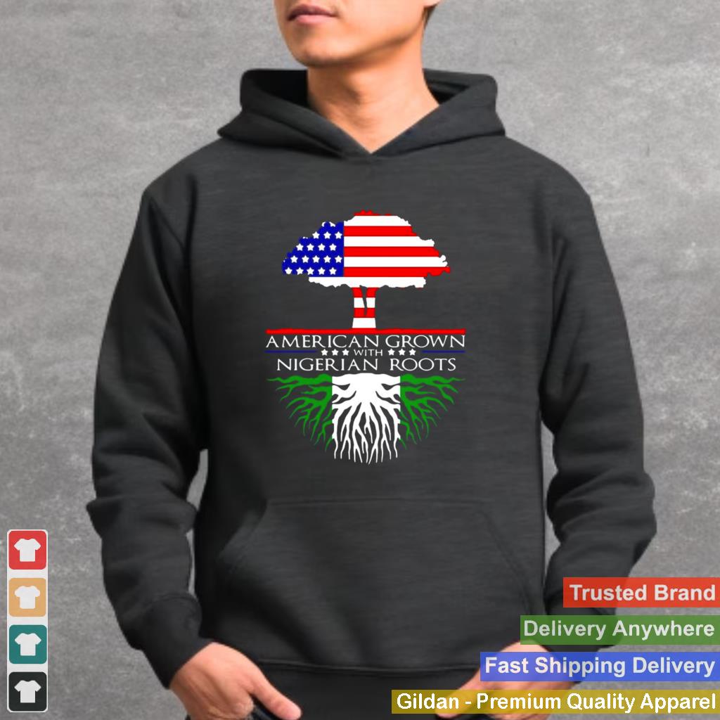 American Grown With Nigerian Roots African Us Flag Nigeria Pullover T shirt