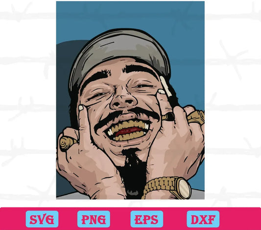 Funny Post Malone Clipart, Svg Png Dxf Eps Digital Files