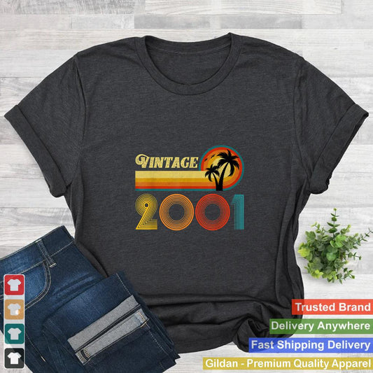 20 Years Old Gift Women Men Vintage 2001 Retro 20th Birthday T Shirt