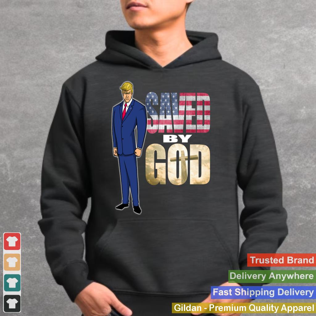 Trump Saved By God Vintage Design with Retro American Flag