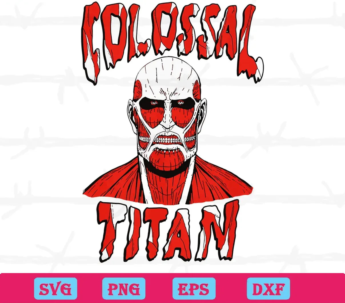 Colossal Titan Attack On Titan, Svg Png Dxf Eps Cricut Files