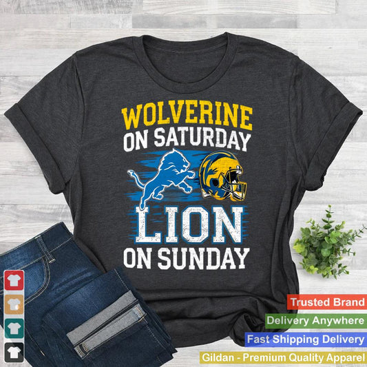 Wolverine On Saturday Lion On Sunday Cool Graphic