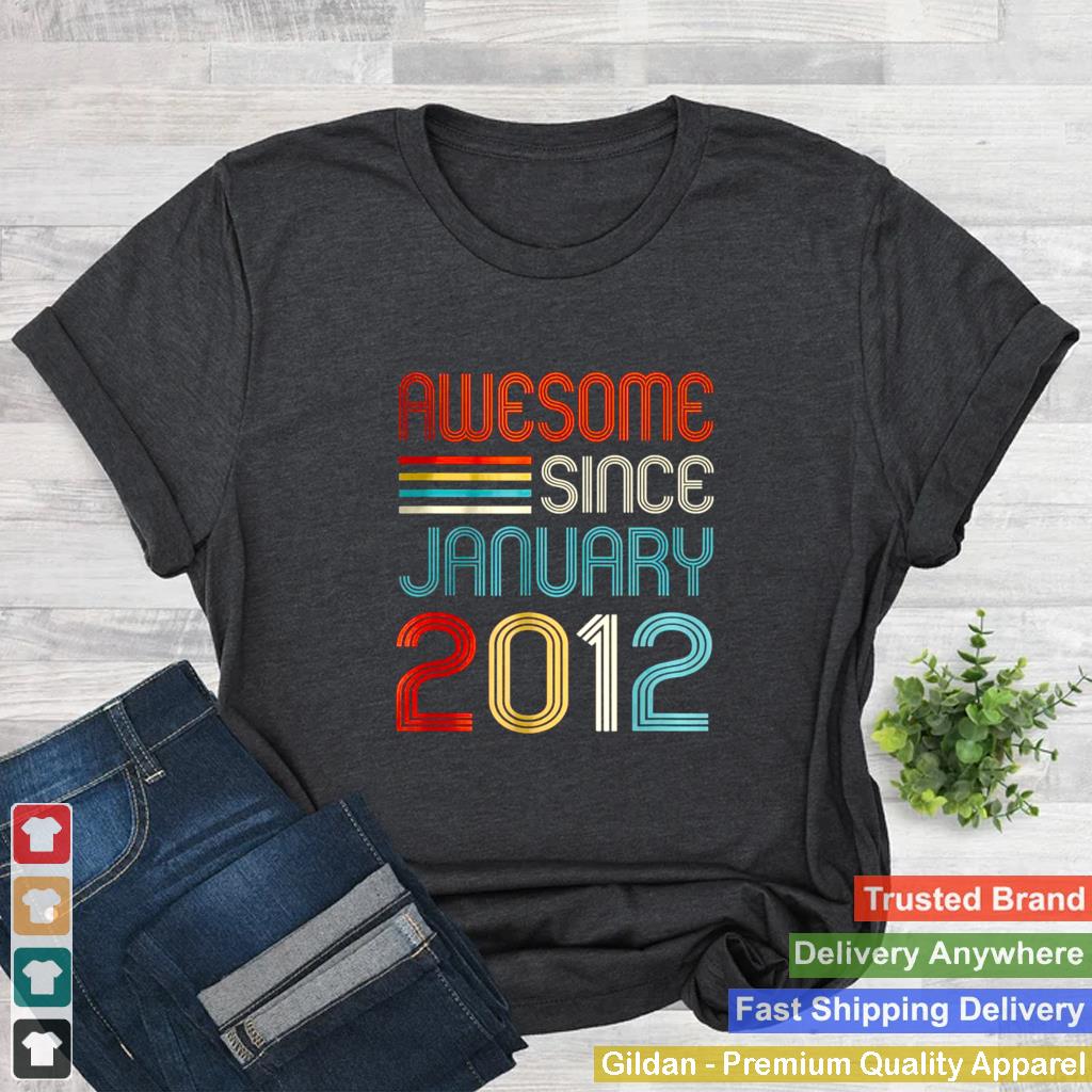 Awesome Since January 2012 10th Birthday Retro T Shirt