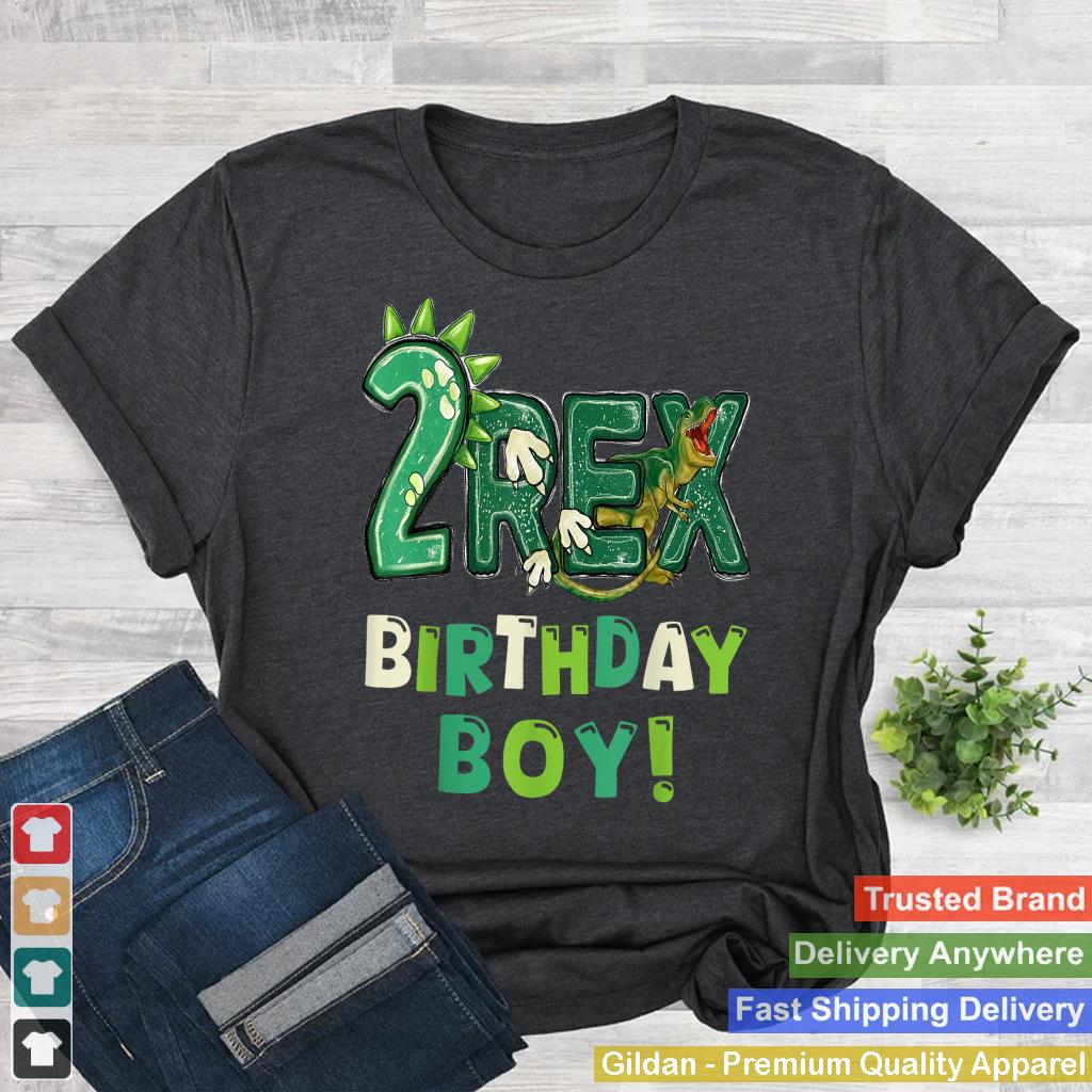 Two Rex 2nd Birthday Second Dinosaur 2 Year Old