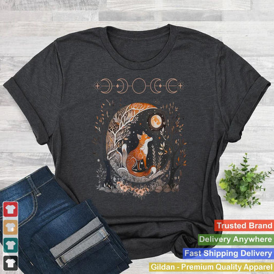 Witchy Moon Cottagecore Floral Fox Aesthetic Art Women Girls