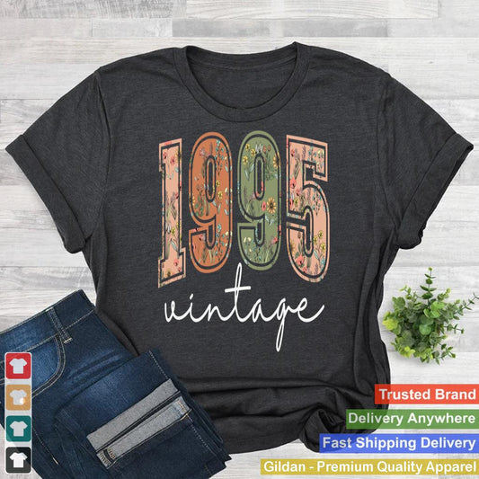 30 Years Old Vintage 1995 30th Birthday Tee Wildflower Women