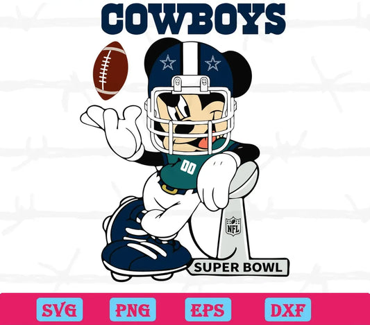 Mickey Mouse Dallas Cowboys Super Bowl, Graphic Design