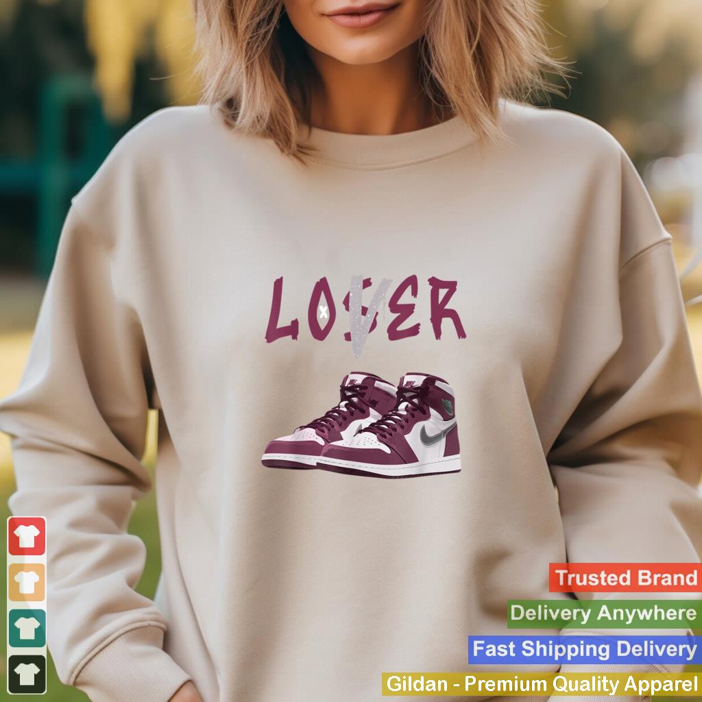 1 High Bordeaux Sneaker Match Loser Love Shoes Christmas T Shirt