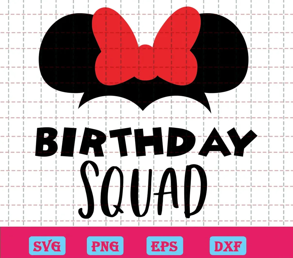 Birthday Squad mickey mouse ears Svg Free