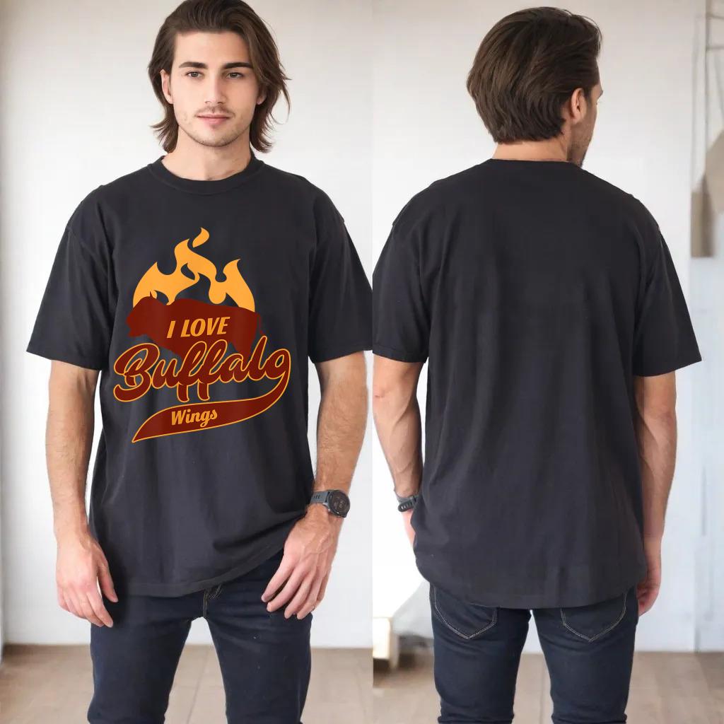 I LOVE BUFFALO WINGS T-SHIRT for BBQ men and women