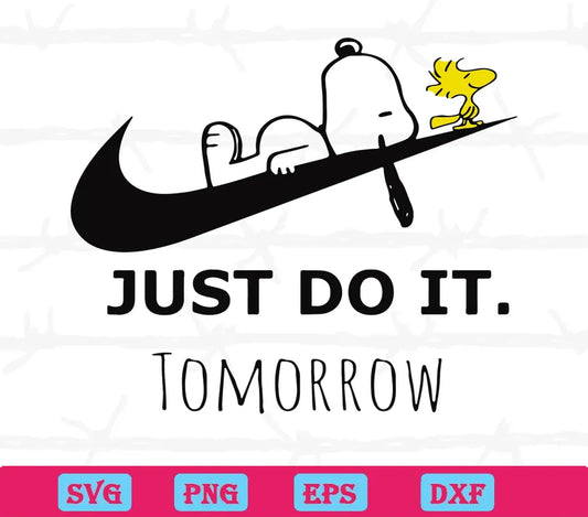 Snoopy Nike Just Do It Tomorrow Svg