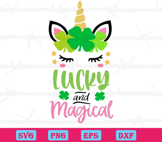 Unicorn Lucky And Magical Patrick svg