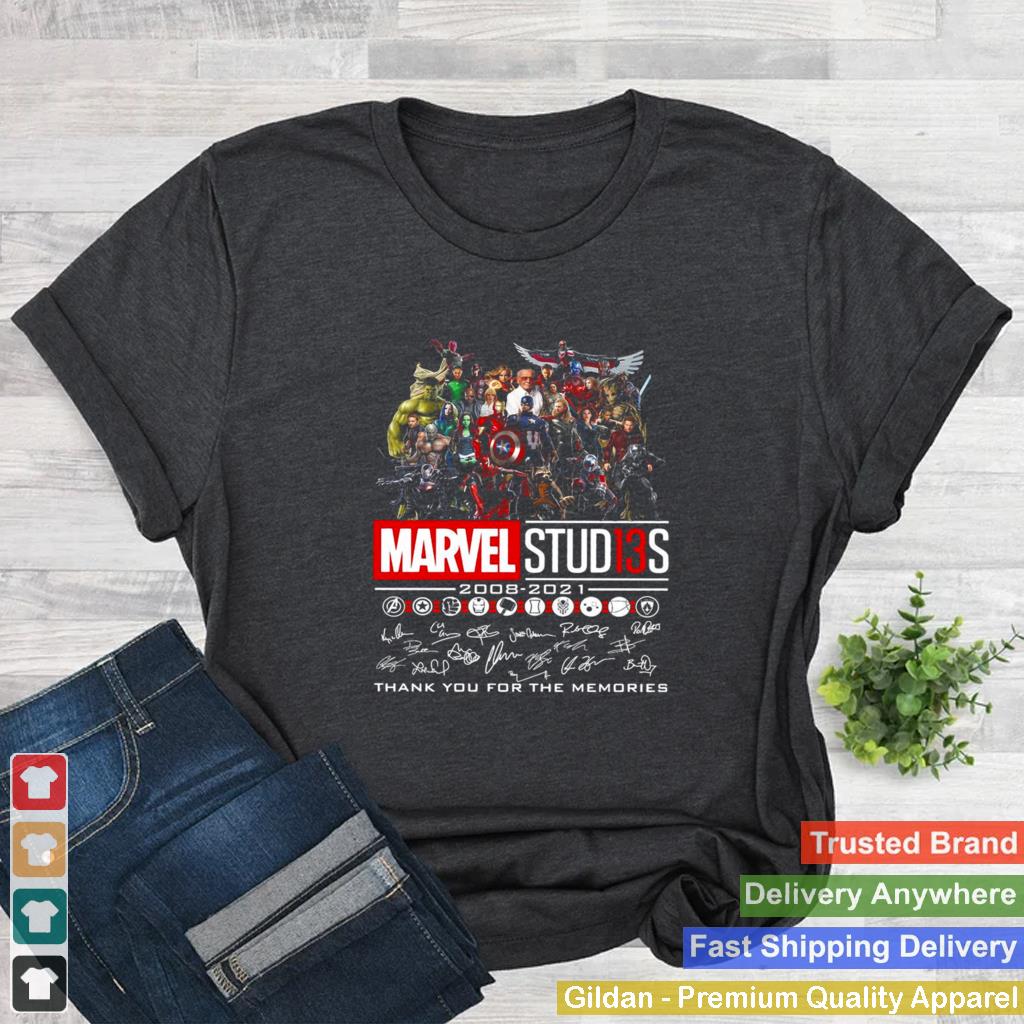 Avengers Marvel Studios 2008 2021 Signature Thank You For The Memories T shirt