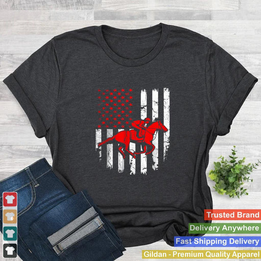 American Flag Equestrian USA Patriotic Sport Lover Christmas T Shirt