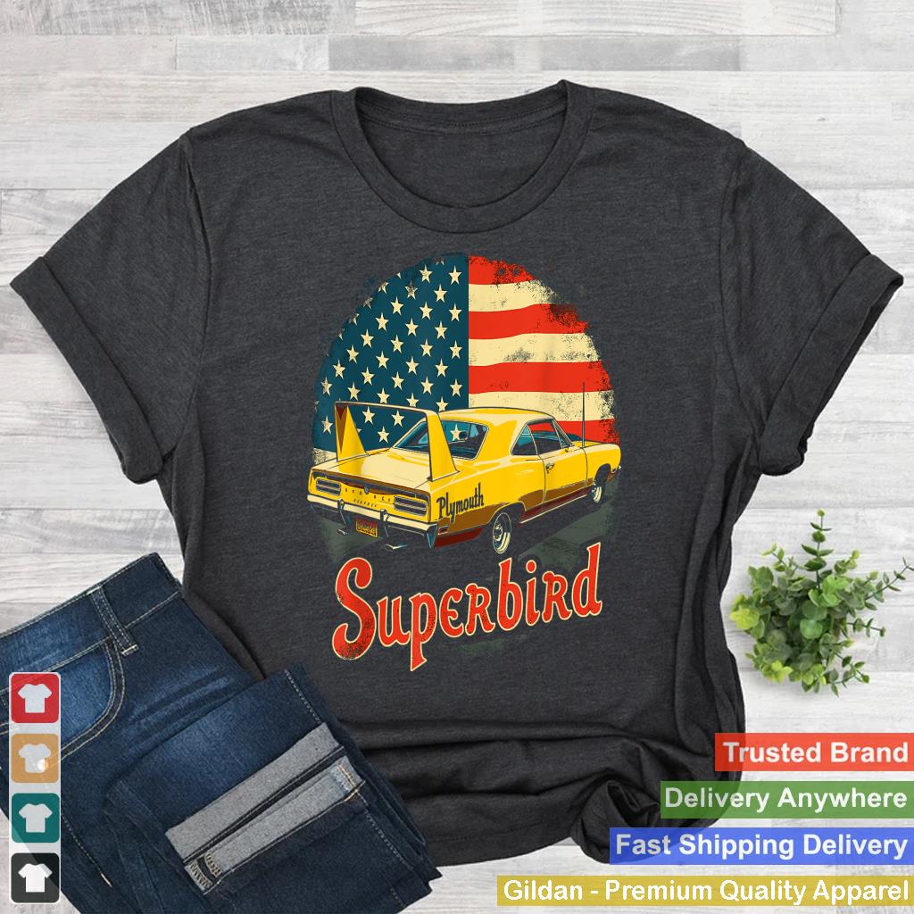 1970 Plymouth Superbird Vintage Classic car American Flag