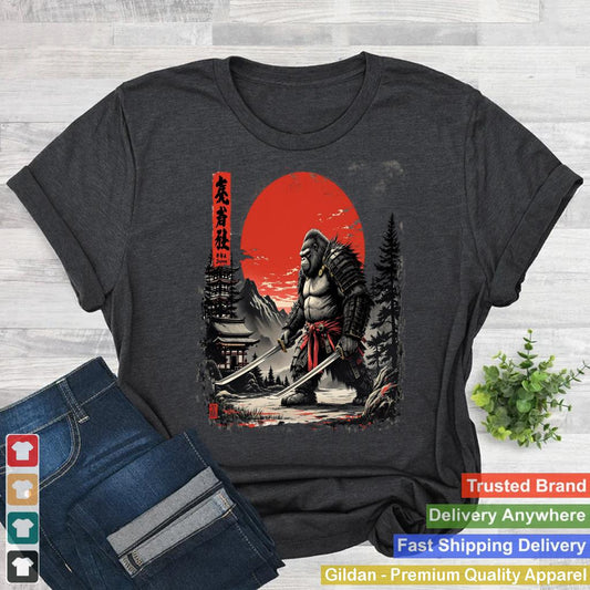 Samurai Bigfoot Japanese Vintage Graphic Ukiyo Art Funny