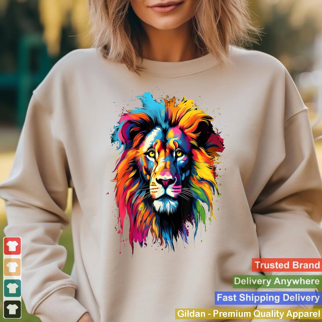 Artistic Colorful Pop Art painted Lion