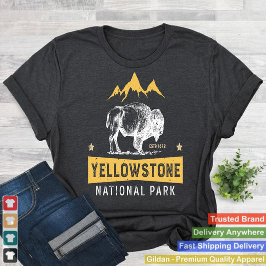 Yellowstone Hoodie National Park Bison Buffalo Vintage Shirt