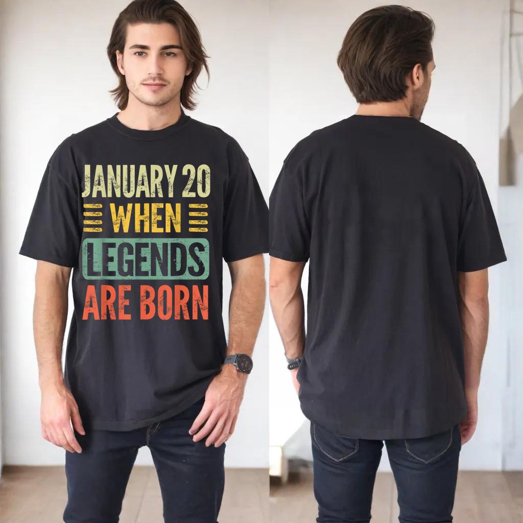 Legends Are Born On January 20th Birthday Vintage Jan 20