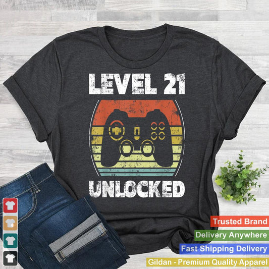 Level 21 Unlocked Funny Video Gamer 21st Birthday