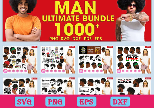 1000 Ultimate Black Afro Man Svg