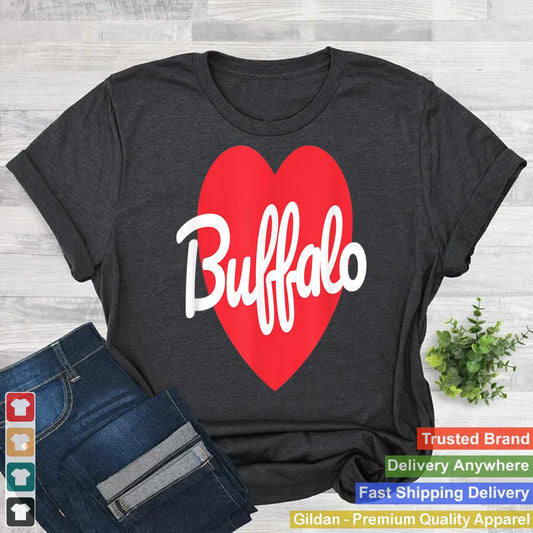 Buffalo Heart RedWhite Buffalo Love Cute Buffalo NY Fashion