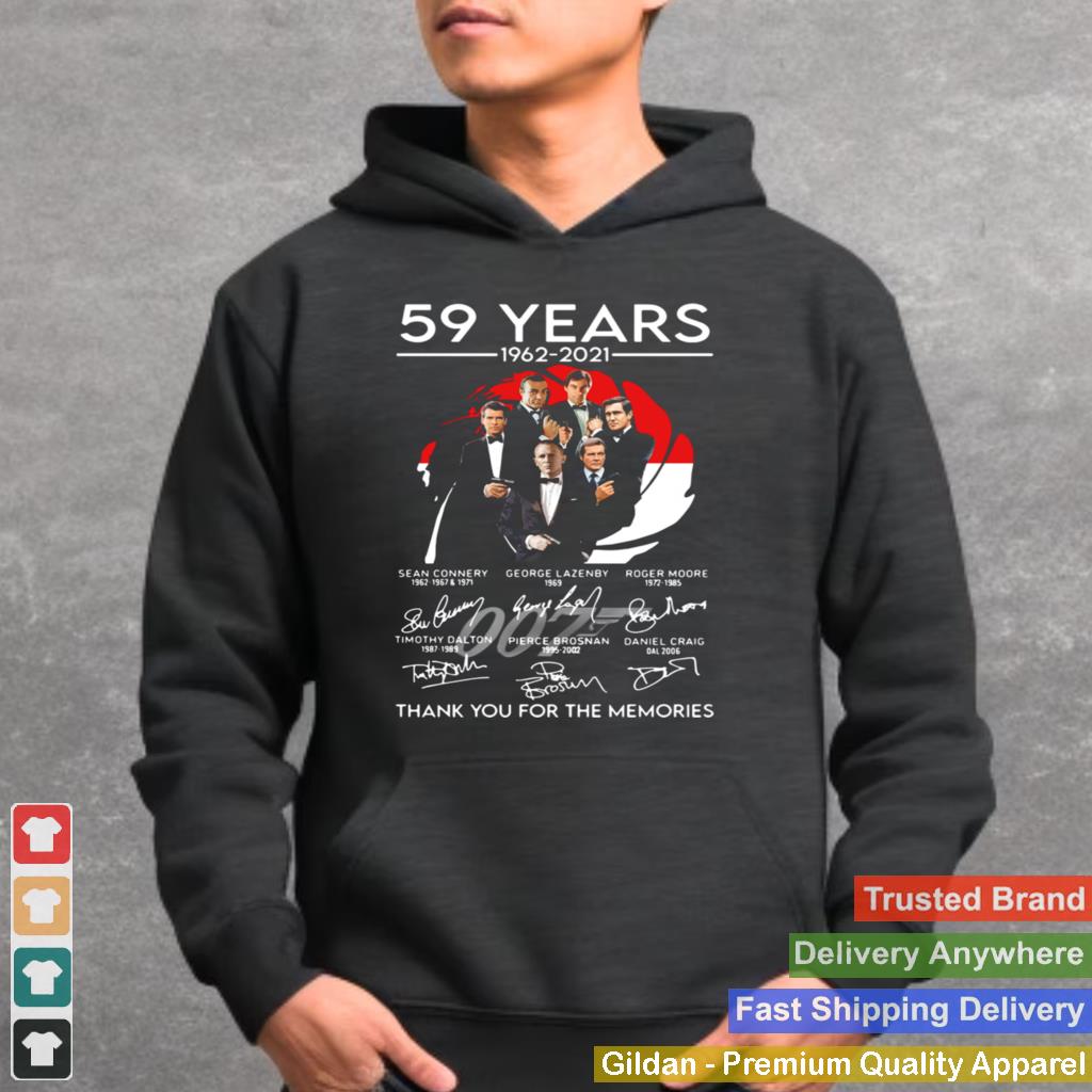 007 59 years 1962 2021 thank you for the memories signatures shirt